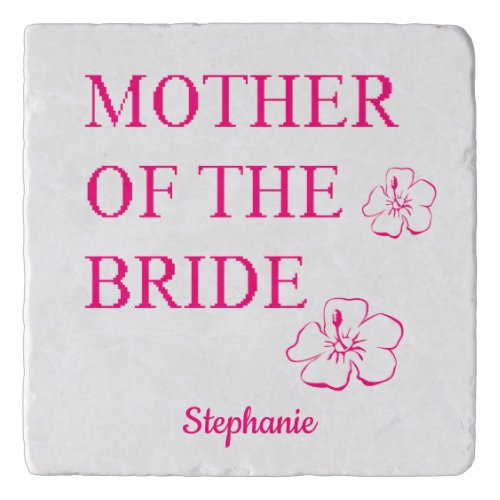 Mother Of The Bride Wedding Gift Pink Floral Trivet