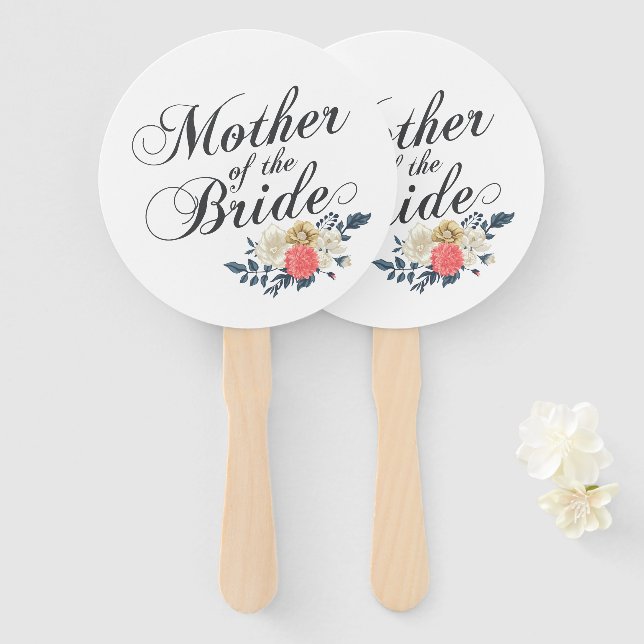 Mother of the Bride Wedding | Hand Fan (Front and Back)