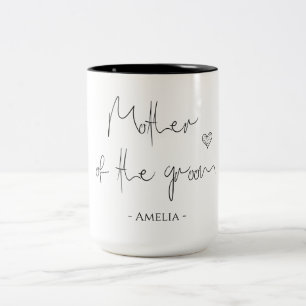 Mother of the Bride wedding party and Heart Two-Tone Coffee Mug