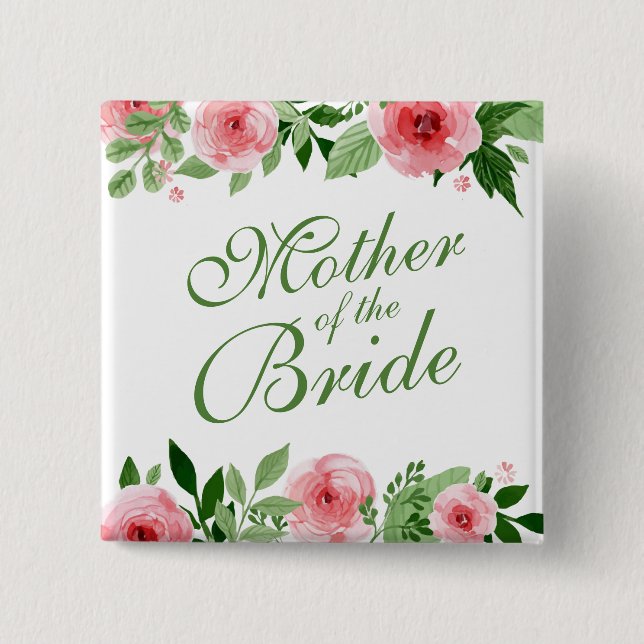 Mother of the Bride Wedding Pin Button (Front)