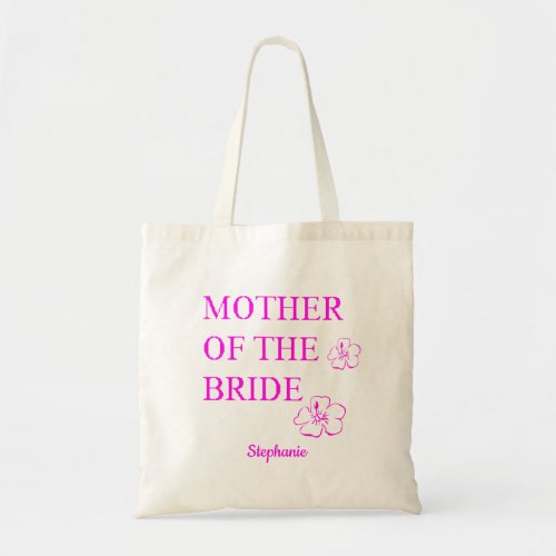 Mother Of The Bride Wedding Pink Purple Floral Tote Bag