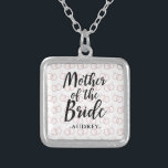Mother of the Bride Wedding Ring Pattern and Name Silver Plated Necklace<br><div class="desc">Mother of the Bride Wedding Ring Pattern and Name Necklace.</div>