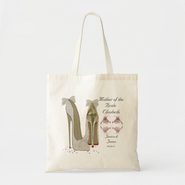 Mother of the Bride Wedding Shoes Tote Gift Bag (Front)