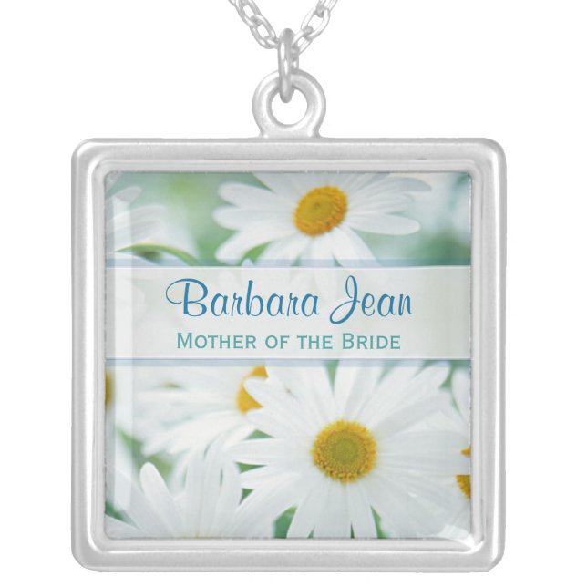 Mother of the Bride - White Daisy Wedding Necklace (Front)