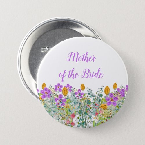Mother of the Bride Wildflfower Floral Button