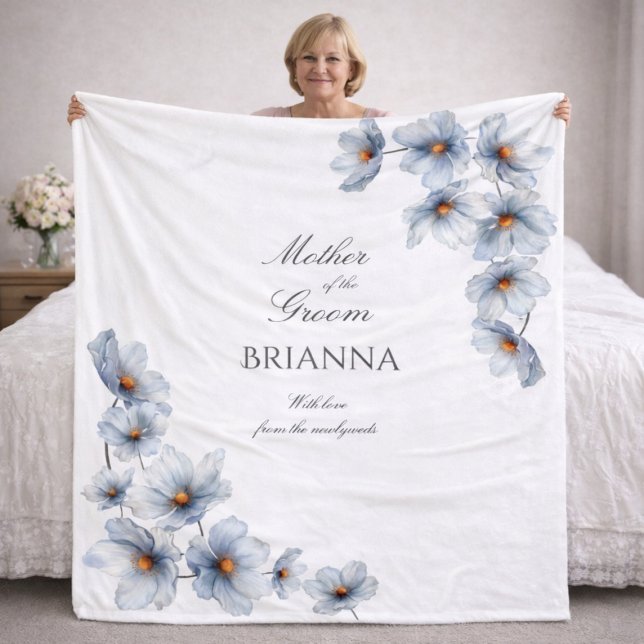 Mother of the Groom Anemone Floral Wedding Gift   Fleece Blanket (Creator Uploaded)