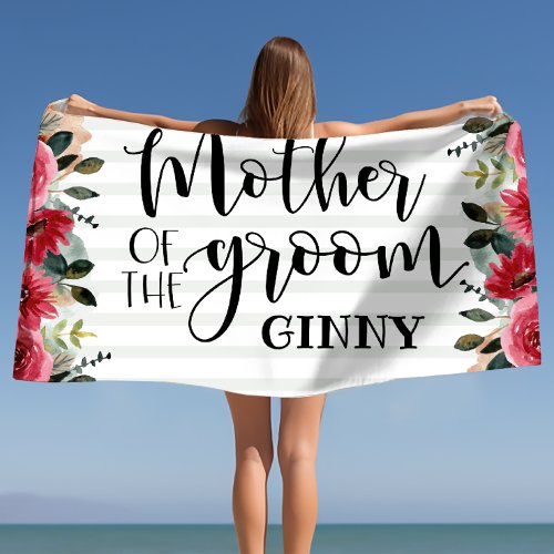 Mother of the Groom Bachelorette Personalized  Beach Towel