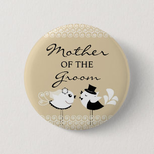 Mother of the Groom Birds Wedding Button