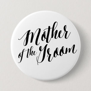Mother of the Groom Black Script Button