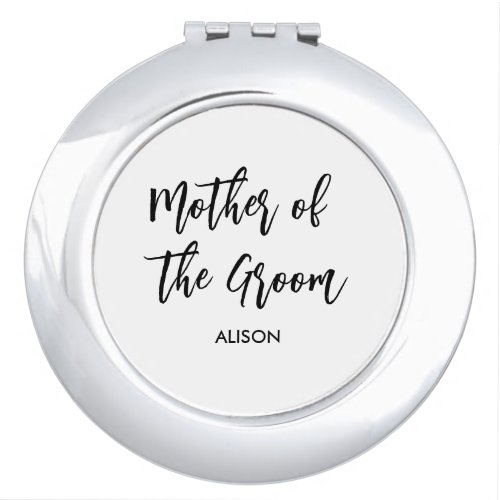 Mother of the Groom Black White Compact Mirror