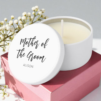 Mother of the Groom Black White Wedding Mini Candle Favors