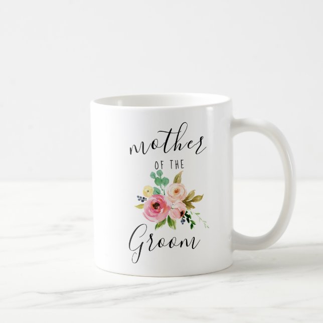 Mother of the Groom Blush Florals Wedding Gift Coffee Mug (Right)