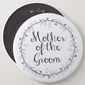 Mother of the Groom Bridal party name tag Button (Front & Back)