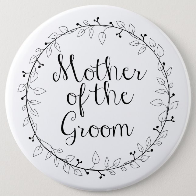 Mother of the Groom Bridal party name tag Button (Front)