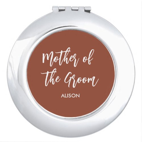 Mother of the Groom Brown Terracotta  Compact Mirror