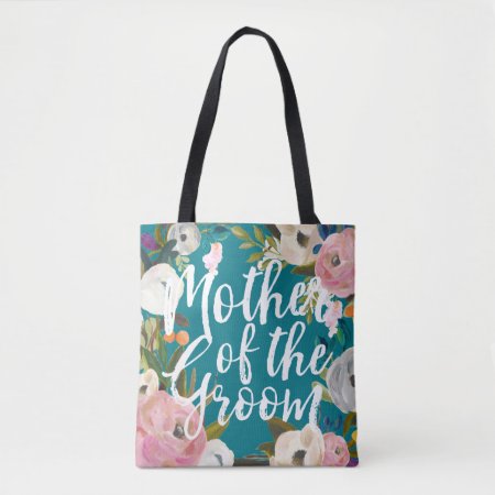 Mother Of The Groom Brushed Floral Wedding Tote