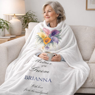 Mother of the Groom Calla Lilies Wedding Gift Fleece Blanket
