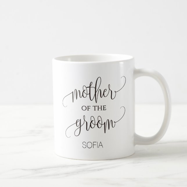 Mother of the Groom Calligraphy Wedding Gift Coffee Mug (Right)