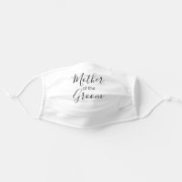 Mother of the Groom Calligraphy White Cloth Face Mask