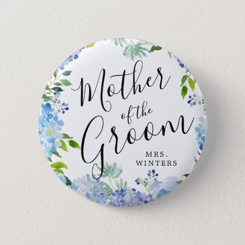 Mother of the Groom  Carolina Bloom Wedding Button