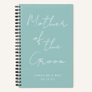 Mother of the Groom Custom Wedding Aqua Blue Notebook