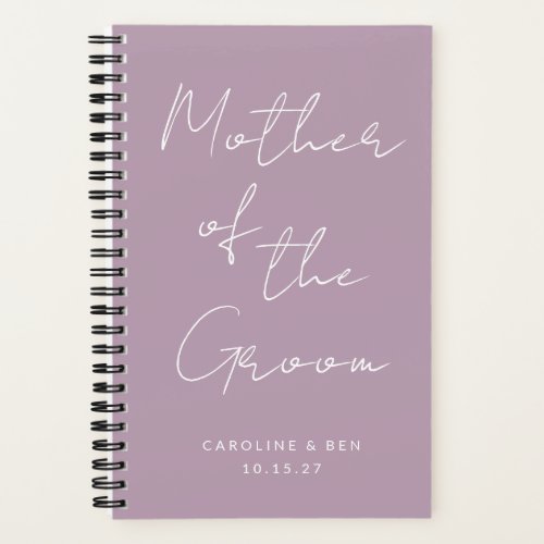 Mother of the Groom Custom Wedding Dusty Lilac Notebook