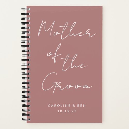 Mother of the Groom Custom Wedding Dusty Rose Notebook