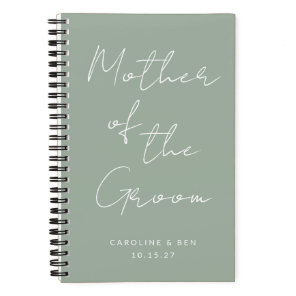 Mother of the Groom Custom Wedding Dusty Sage Notebook