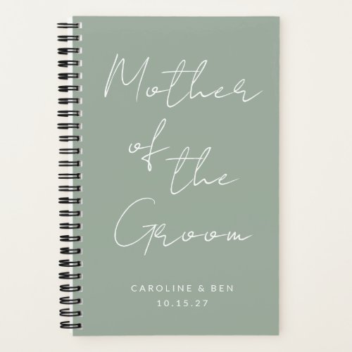 Mother of the Groom Custom Wedding Dusty Sage Notebook