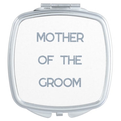 Mother Of The Groom Dusty Blue Wedding Gift Favor Compact Mirror