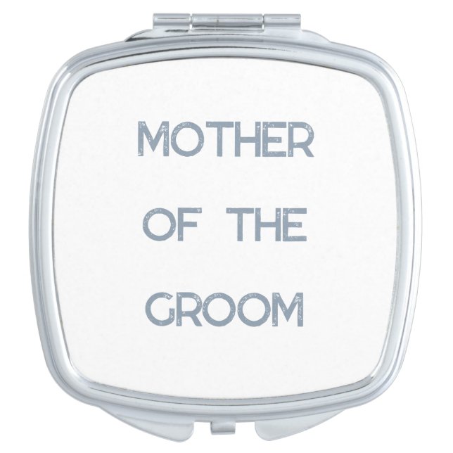 Mother Of The Groom Dusty Blue Wedding Gift Favor Compact Mirror (Front)