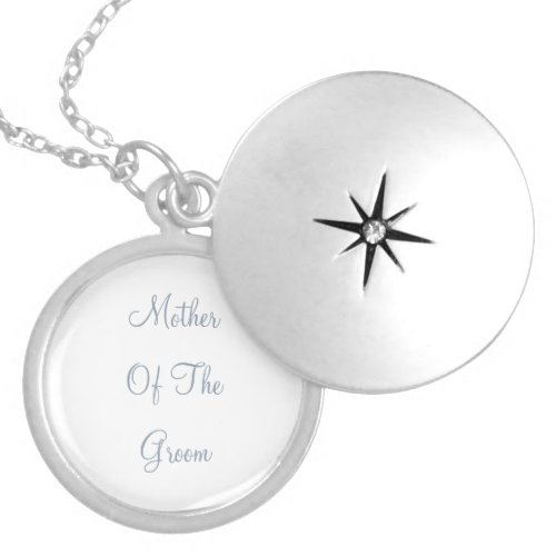 Mother Of The Groom Dusty Blue Wedding Gift Favor Locket Necklace
