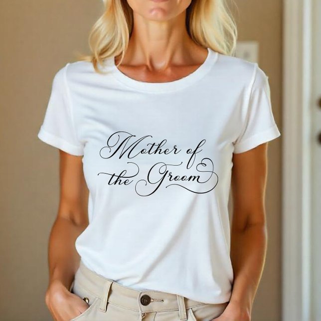 Mother of the Groom – Elegant Script Bridal Party  Tri-Blend Shirt (Mother of the Groom Tee)