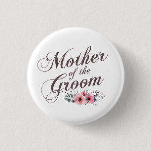 Mother of the Groom Elegant Wedding Pin Button