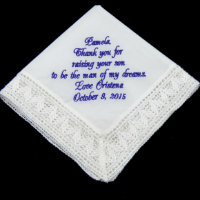 Mother of the Groom Embroidered Gift Handkerchief