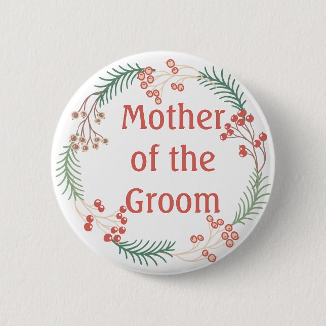 Mother of the Groom Floral Design Button (Front)