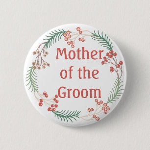 Mother of the Groom Floral Design Button