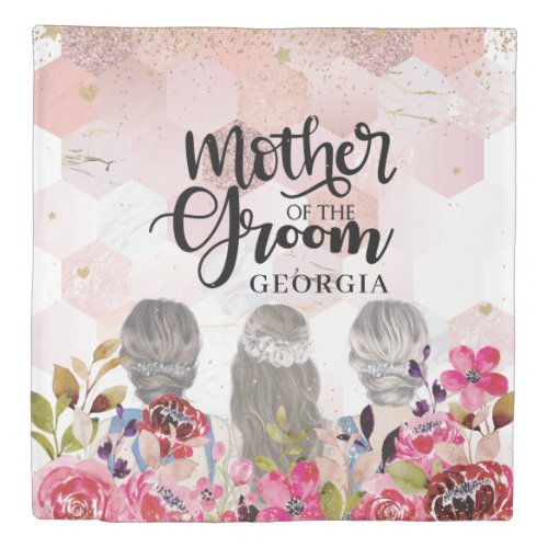 Mother of the Groom Floral Pink-Gold Geometric