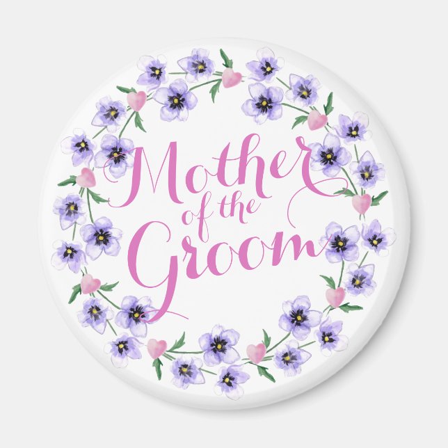 Mother of the Groom Floral Wedding Magnet (Front)