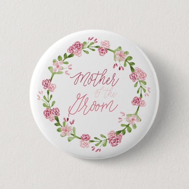 Mother of the Groom Flower Button Pin (Front)
