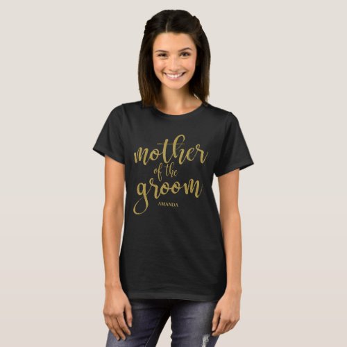 Mother of the Groom Gold Glitter Bridal Shower Tee