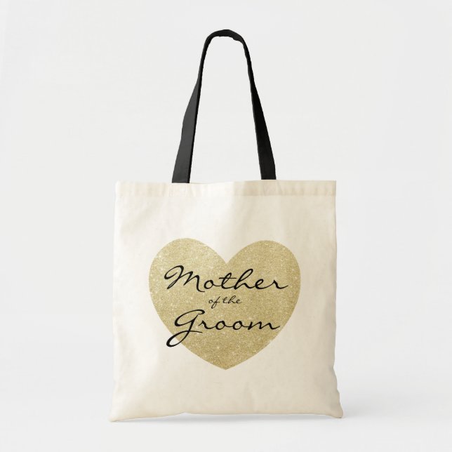 Mother of the Groom Golden heart Customize Tote Bag (Front)
