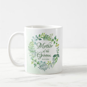 Mother Of The Groom Greenery Wreath Watercolor Coffee Mug