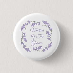 Mother of the Groom Lavender Floral Wreath  Button