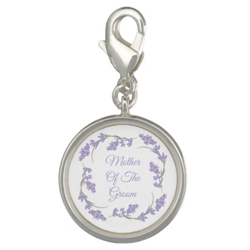 Mother of the Groom Lavender Floral Wreath  Charm