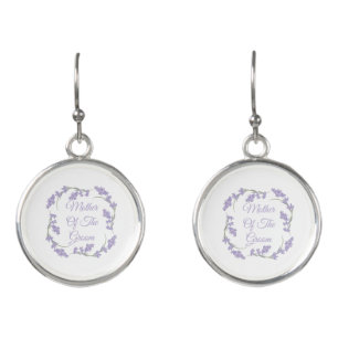 Mother of the Groom Lavender Floral Wreath Earrings