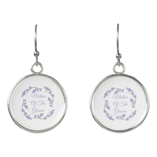 Mother of the Groom Lavender Floral Wreath Earrings