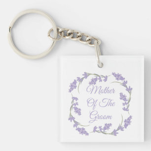 Mother of the Groom Lavender Floral Wreath Keycha Keychain