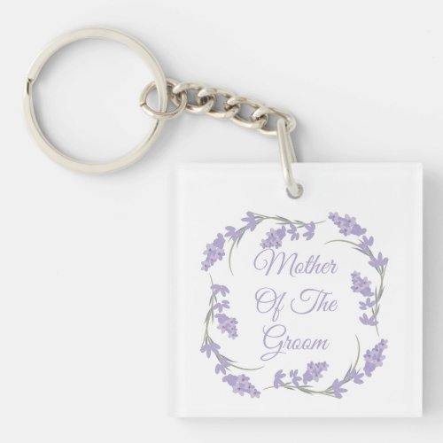 Mother of the Groom Lavender Floral Wreath  Keycha Keychain