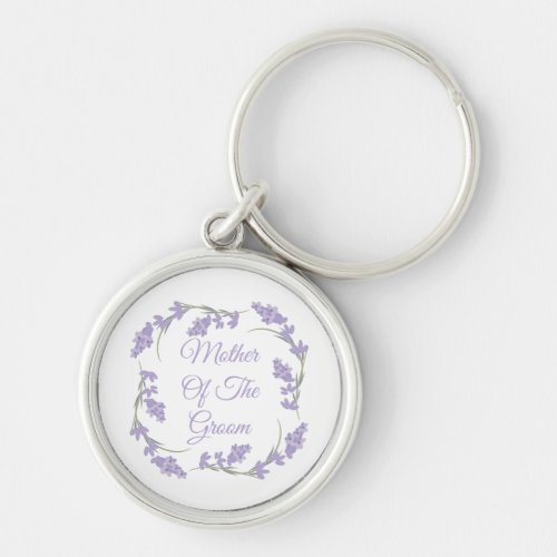 Mother of the Groom Lavender Floral Wreath  Keychain